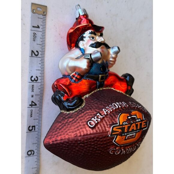 Oklahoma State University Cowboys Football Pistol Pete Metallic Ornament (READ) - Picture 8 of 10